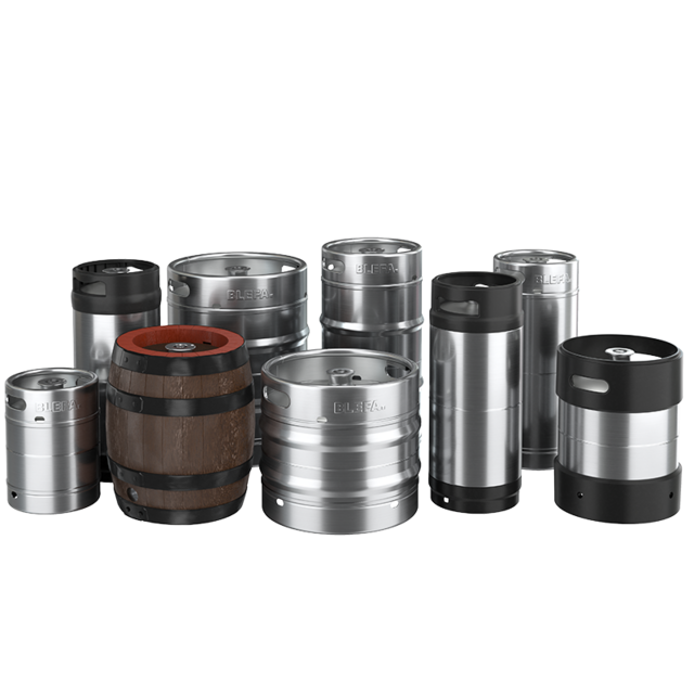 The various keg models in the BLEFA product range. 